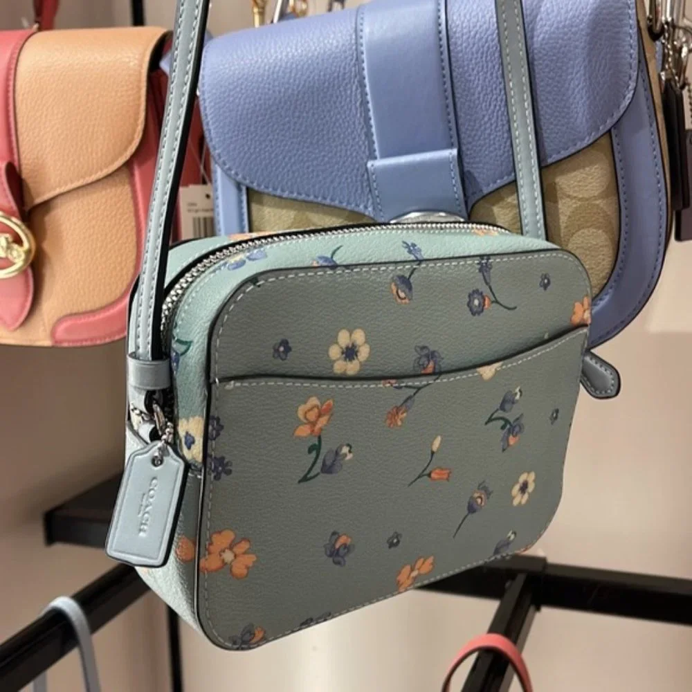 Coach c8699 Mini Camera Bag With Mystical Floral Print Light Teal Multi - Picture 15 of 16